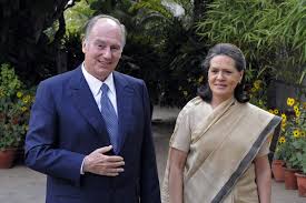 Hazar Imam with Sonia Gandhi Chief of India's ruling Congress party   2008-05-12